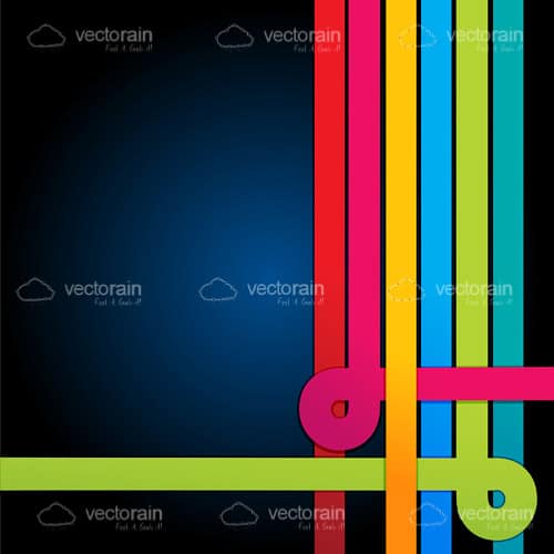Colourful Retro Stripes on a Blue to Black Hued Background